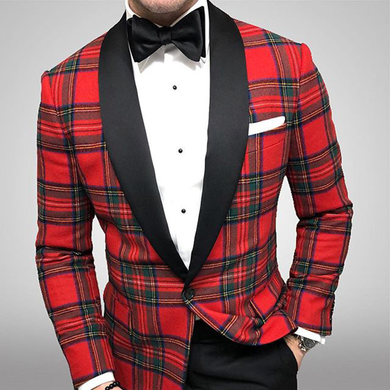 Lowest PriceCasual Men's Plaid Suit Jacket
